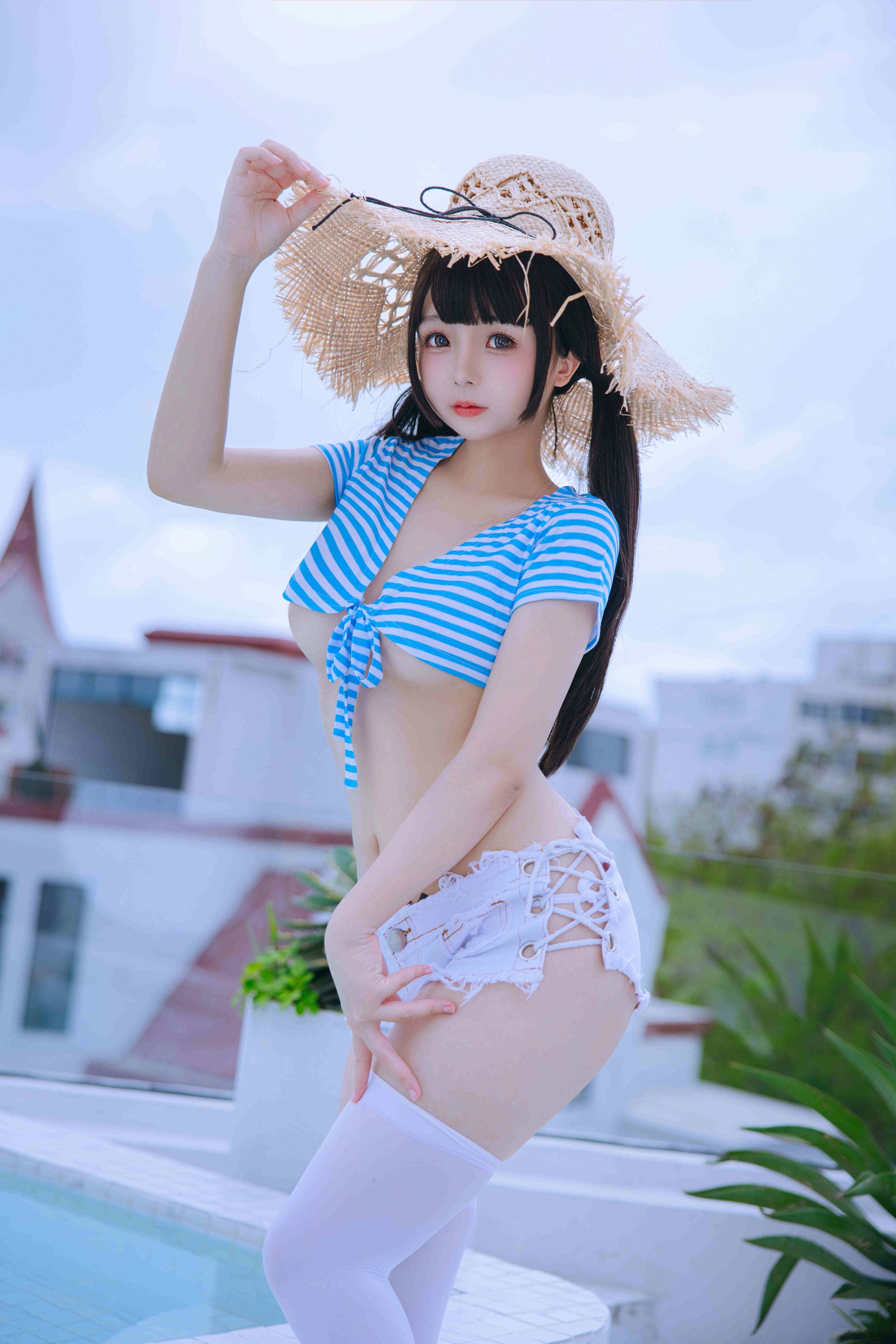 日奈娇 – NO.138 蓝白条[150P6V]-XikXak